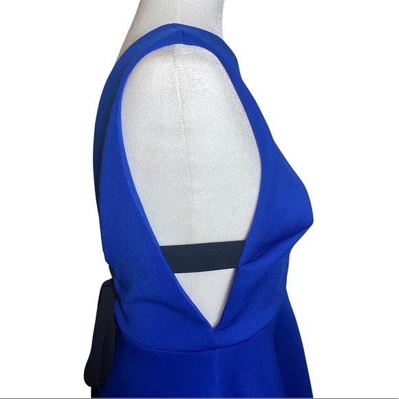 Topshop Eyelet Lace-Up Asymmetrical Dress Blue Sz 8. - Picture 4 of 5